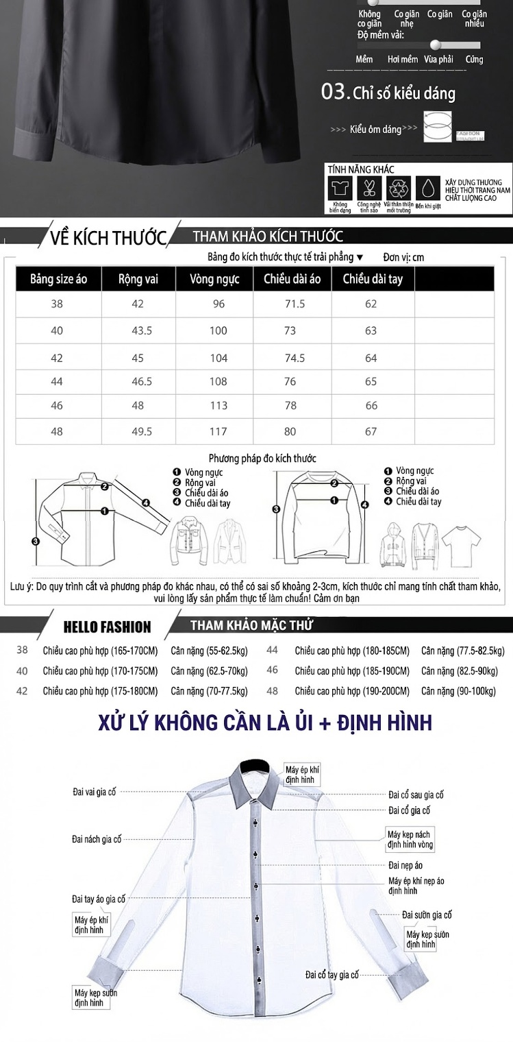 Áo Sơ Mi Nam Tay Dài In Họa Tiết Resin Dáng Ôm Màu Trắng, Xám chi tiết 2