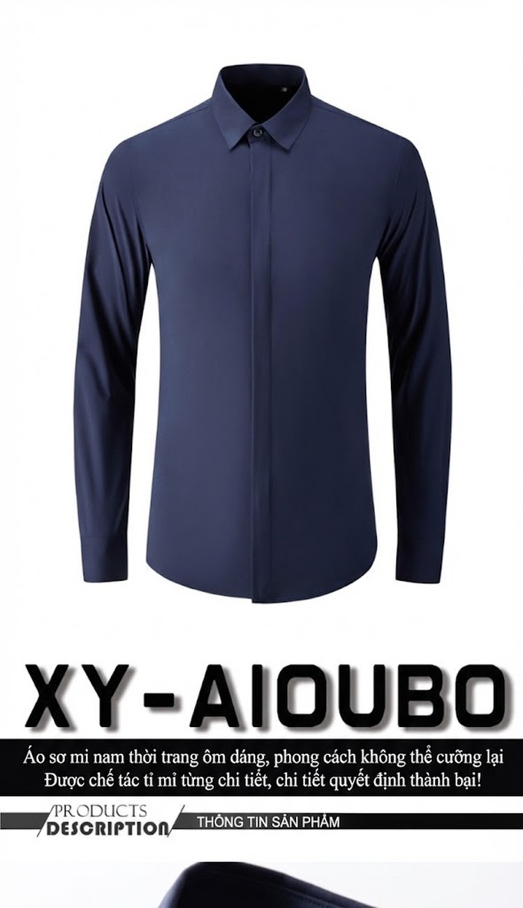 Áo Sơ Mi Nam Tay Dài Không Nhăn Cúc Ẩn Form Slimfit Thoải Mái Màu Trắng, Đen, Xanh Navy chi tiết 1