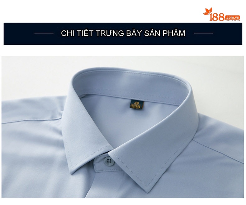 Áo Sơ Mi Nam Tay Dài Lụa Tơ Tằm Công Sở Chống Nhăn Màu Xanh Bạc Hà, Trắng, Xanh Da Trời, Nâu... chi tiết 26