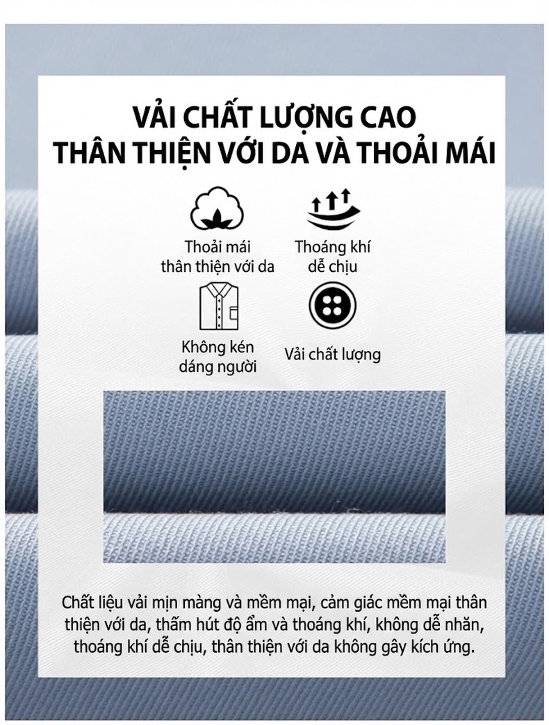Áo Sơ Mi Nam Tay Dài Lụa Tơ Tằm Công Sở Chống Nhăn Màu Xanh Bạc Hà, Trắng, Xanh Da Trời, Nâu... chi tiết 2