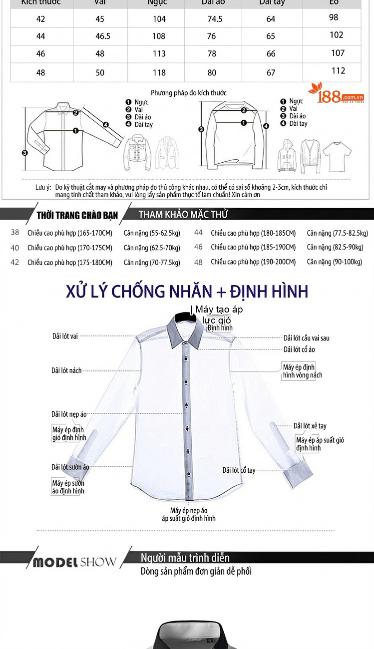 Áo Sơ Mi Nam Tay Dài Phối Cổ Cổ Điển Thiết Kế Slimfit Màu Trắng, Đen chi tiết 2