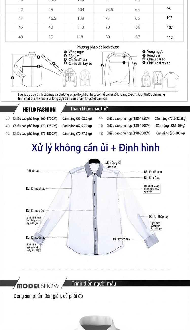 Áo Sơ Mi Nam Tay Dài Phối Màu Cá Tính Màu Đen, Trắng chi tiết 2