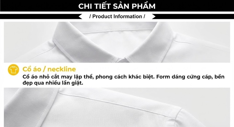Áo Sơ Mi Nam Tay Dài Thêu Ong Cotton Kiểu Dáng Ôm Vừa Vặn Màu Đen, Trắng chi tiết 9