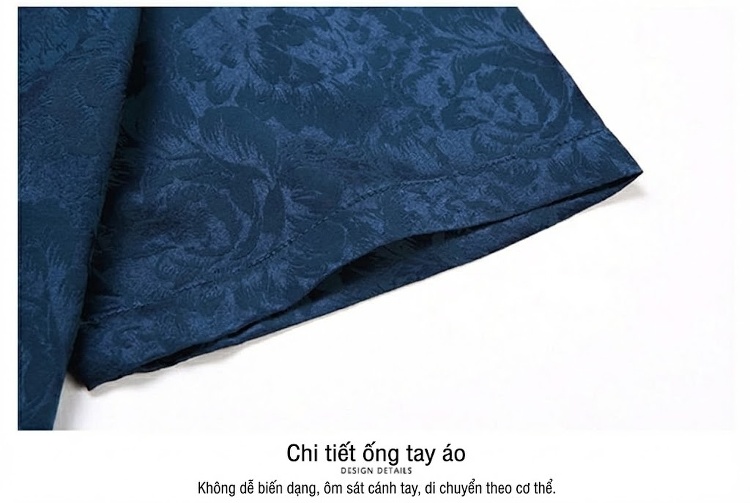 Áo Sơ Mi Nam Tay Ngắn Cao Cấp Lụa Tằm Thượng Hạng Họa Tiết Jacquard Chống Nhăn Màu Trắng, Xanh Dương, Đỏ, Đen... chi tiết 23