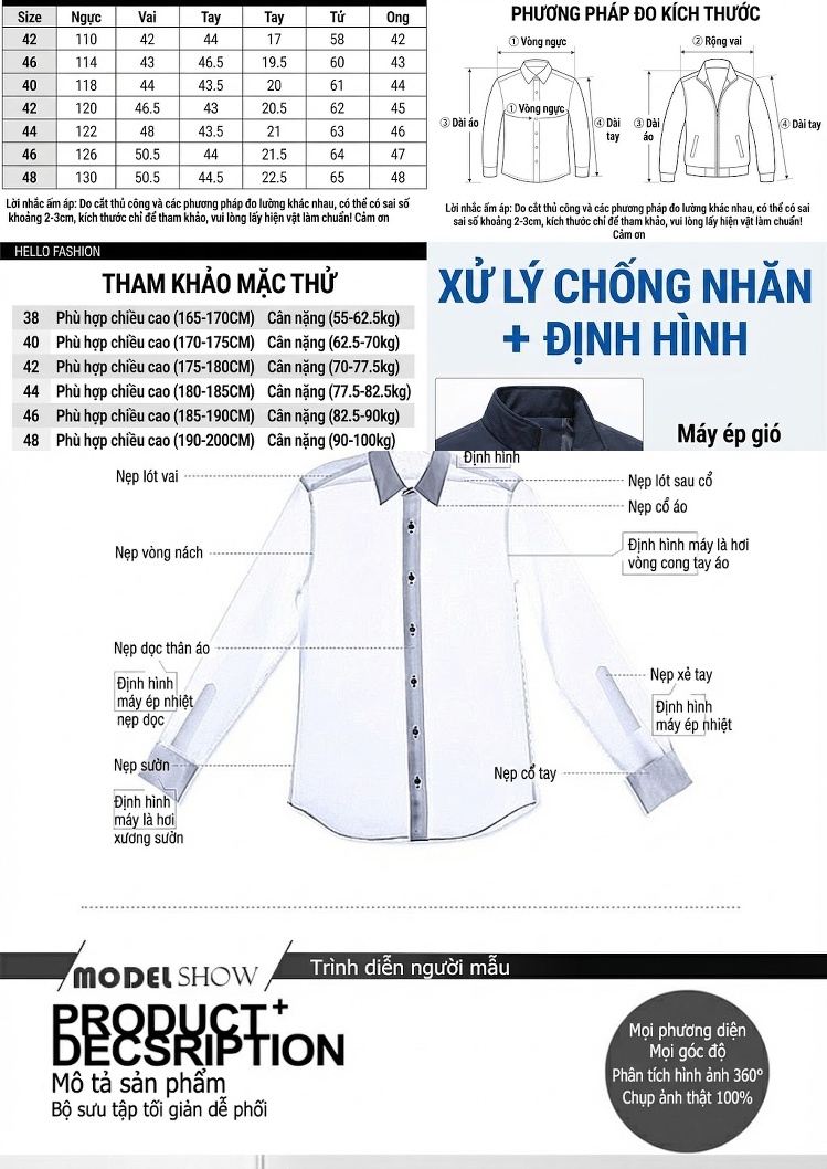 Áo Sơ Mi Nam Tay Ngắn Cổ Trụ Trang Trí Họa Tiết Đồng Cổ Thời Trang Màu Đen, Trắng, Xanh Navy, Xanh Dương... chi tiết 3