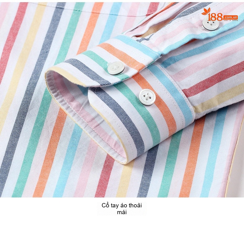 Áo Sơ Mi Nam Tay Ngắn Cotton Oxford Sọc Màu Xanh Dương, Xám, Trắng, Cam... chi tiết 18