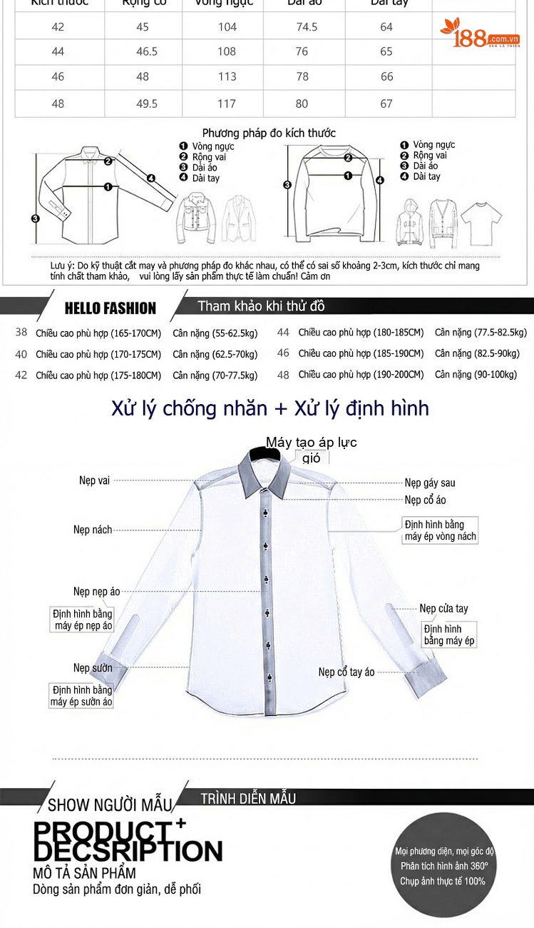 Áo Sơ Mi Nam Tay Ngắn Đính Đá Hình Sao Phong Cách Hàn Quốc Màu Đen, Trắng, Xanh Lam, Xanh Navy chi tiết 3
