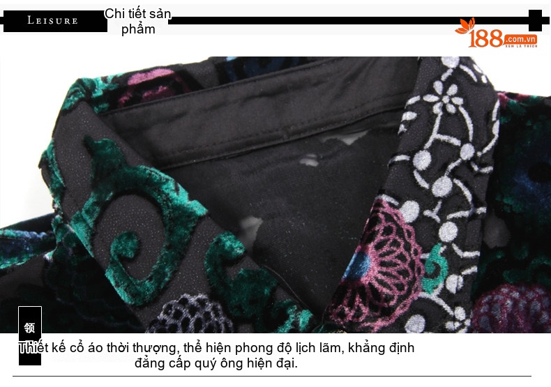 Áo Sơ Mi Nam Tay Ngắn Họa Tiết Hoa Văn Trung Niên Phong Cách Business Casual Màu Đen, Xanh Dương, Xanh Lá... chi tiết 12