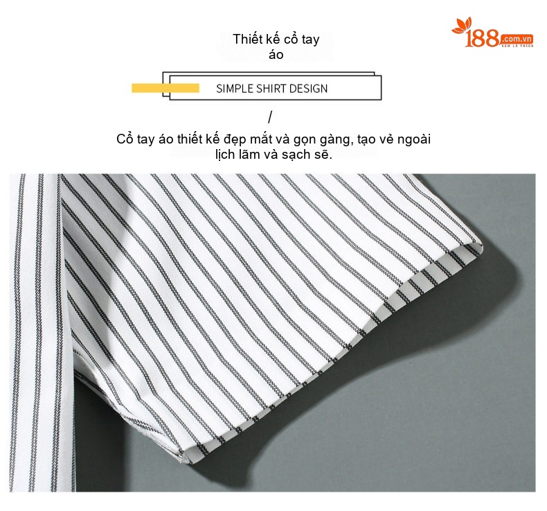 Áo Sơ Mi Nam Tay Ngắn Họa Tiết Sọc Cổ Bẻ Phong Cách Casual chi tiết 29