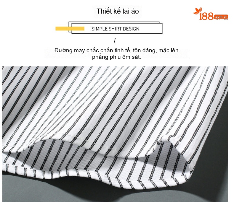 Áo Sơ Mi Nam Tay Ngắn Họa Tiết Sọc Cổ Bẻ Phong Cách Casual chi tiết 30