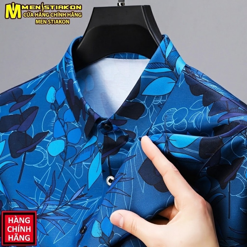 Áo Sơ Mi Nam Tay Ngắn In Hoa Mùa Hè Thoáng Mát Phong Cách Casual Màu Xanh, Trắng, Đen, Nâu...