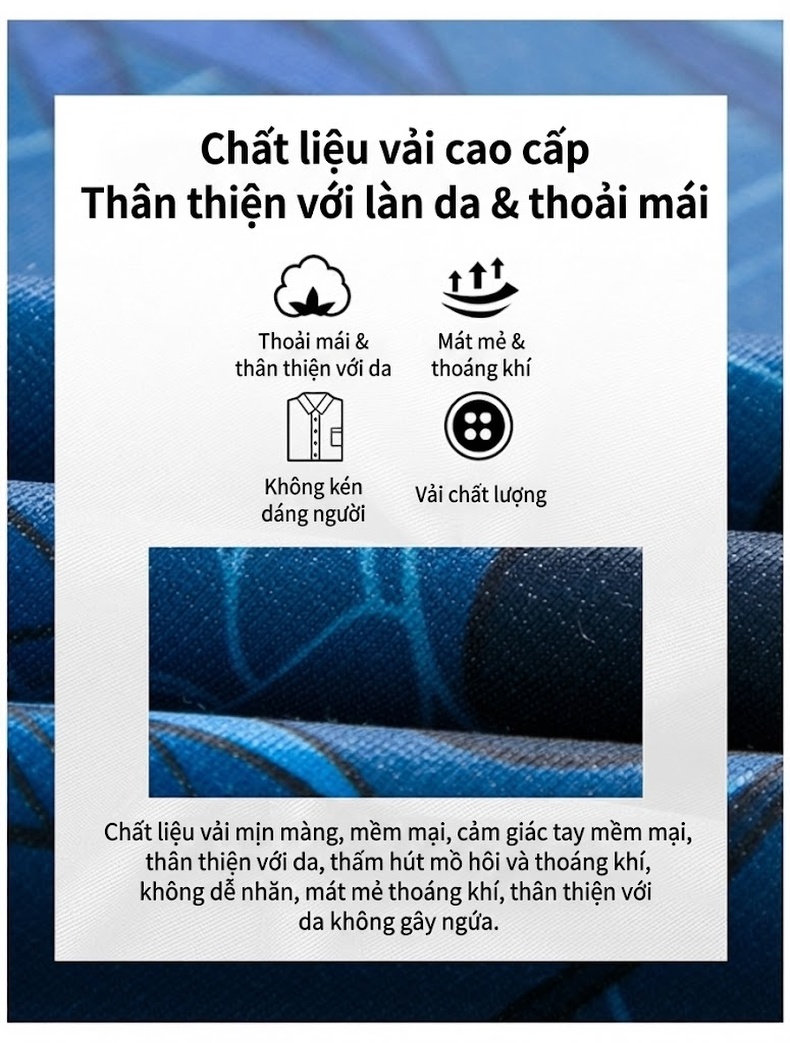 Áo Sơ Mi Nam Tay Ngắn In Hoa Mùa Hè Thoáng Mát Phong Cách Casual Màu Xanh, Trắng, Đen, Nâu... chi tiết 2
