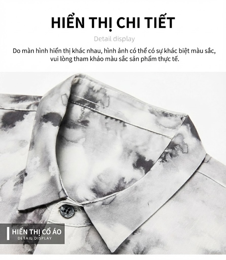 Áo Sơ Mi Nam Tay Ngắn Lụa Băng In Hoa Họa Tiết Cao Cấp Phong Cách Trung Niên chi tiết 10