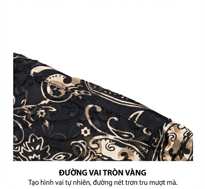 Áo Sơ Mi Nam Tay Ngắn Mỏng Thoáng Mát Họa Tiết Hoa Văn Thời Trang Trung Niên Màu Đen, Vàng chi tiết 6