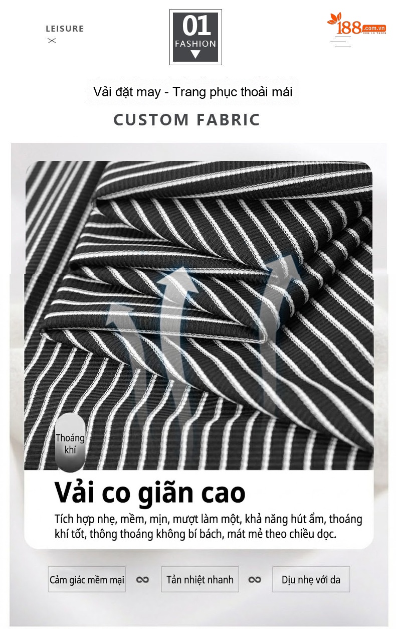 Áo Sơ Mi Nam Tay Ngắn Sọc Đứng Cổ Điển Thoáng Mát Màu Đen chi tiết 2