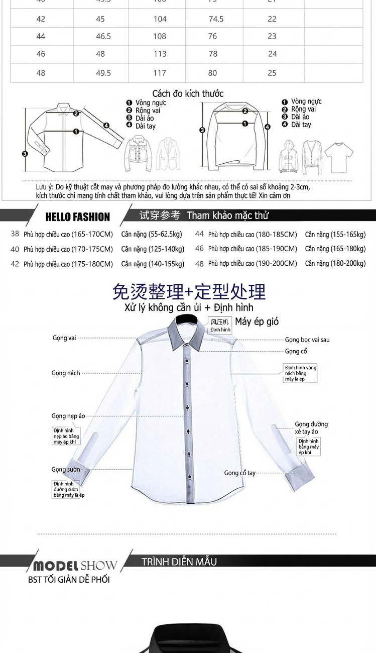 Áo Sơ Mi Nam Tay Ngắn Sọc Gân Thời Trang Màu Trắng, Xanh, Đen chi tiết 3