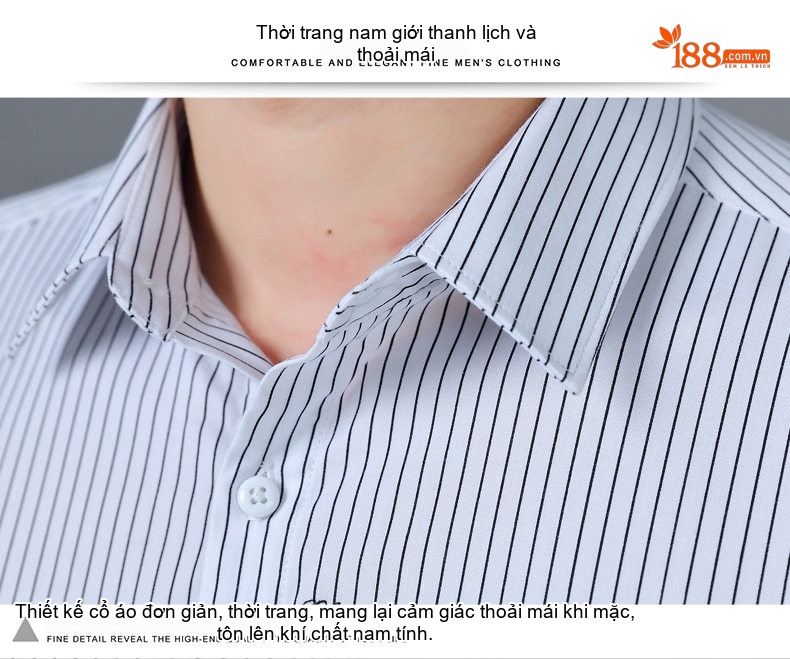 Áo Sơ Mi Nam Tay Ngắn Sọc Kẻ Chống Nhăn Thời Trang chi tiết 28