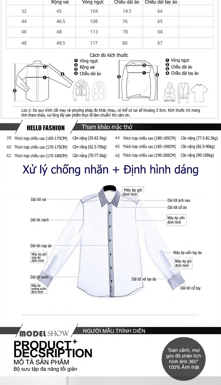 Áo Sơ Mi Nam Tay Ngắn Thêu Hình Ngôi Sao Thời Trang Màu Đen, Trắng chi tiết 3