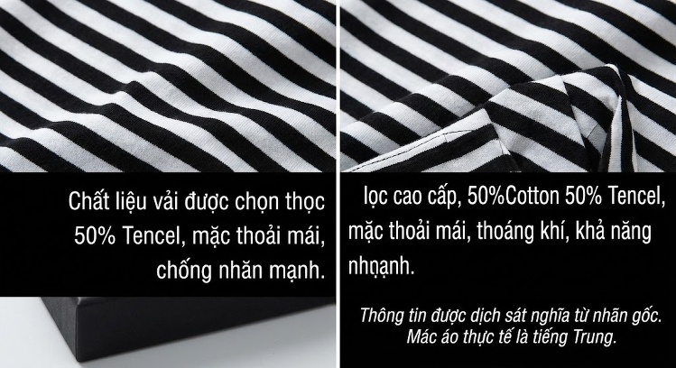 Áo Sơ Mi Nam Tay Ngắn Thiên Sứ Cotton Kẻ Sọc Trắng Đen Dáng Ôm chi tiết 9