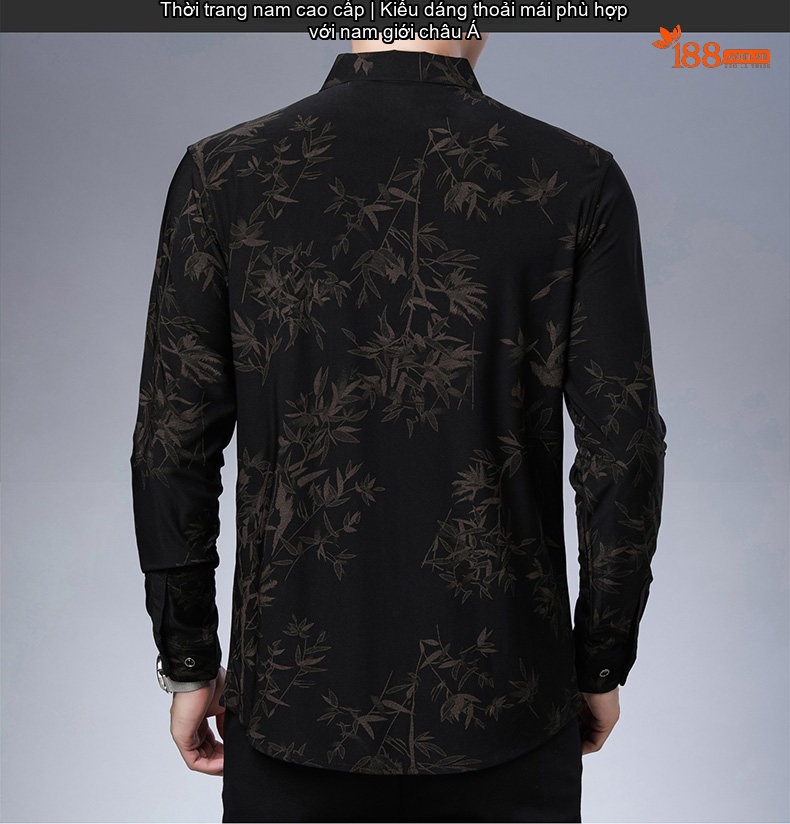 Áo Sơ Mi Nam Trung Niên Tay Ngắn Họa Tiết Hoa Mùa Hè Thoáng Mát Màu Đen, Xanh chi tiết 16