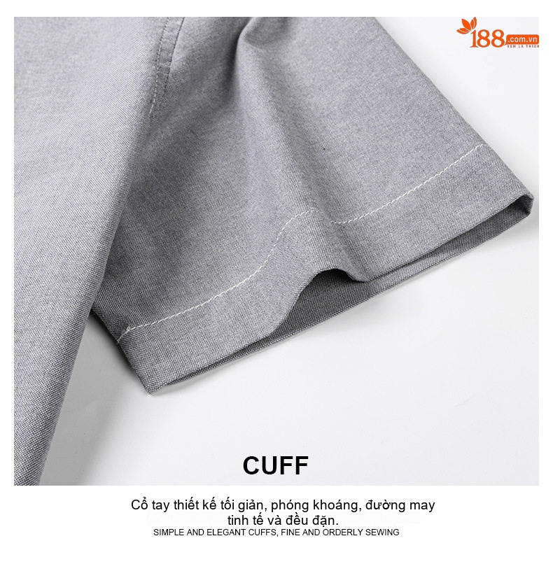 Áo Sơ Mi Ngắn Tay Nam Cotton Thoáng Khí Màu Trắng, Xanh Da Trời, Xám, Hồng... chi tiết 16