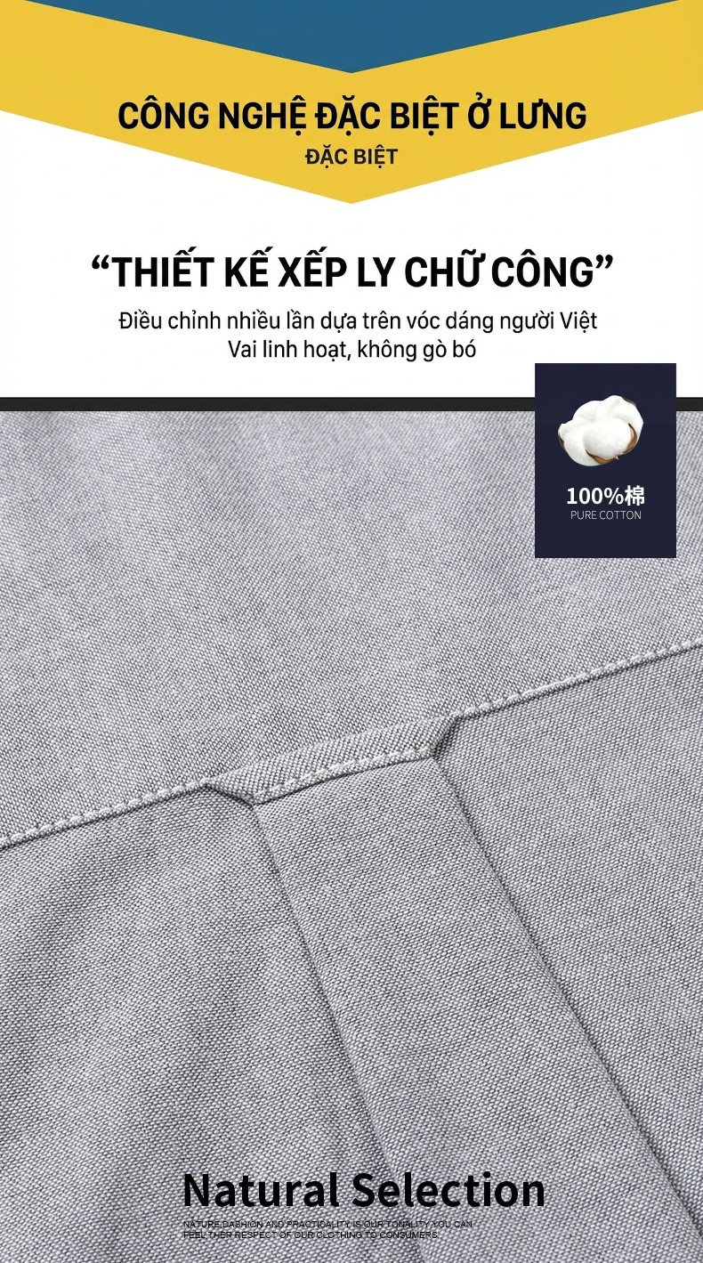 Áo Sơ Mi Ngắn Tay Nam Cotton Thoáng Khí Màu Trắng, Xanh Da Trời, Xám, Hồng... chi tiết 8