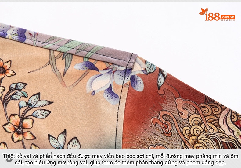 Áo Sơ Mi Ngắn Tay Nam Hoa Văn Co Giãn Lụa Băng In Họa Tiết Trung Niên Dáng Rộng Màu Be, Đỏ, Nâu, Đen... chi tiết 14