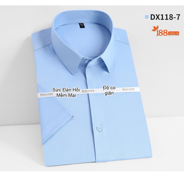 Áo Sơ Mi Ngắn Tay Nam Sợi Tre Công Sở, Đi Chơi Màu Xanh Dương, Trắng, Đỏ, Tím... chi tiết 13