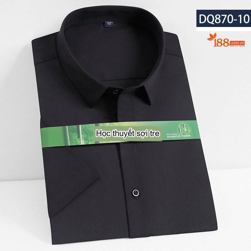 Áo Sơ Mi Ngắn Tay Nam Vải Tre Thời Trang Công Sở Màu Trắng, Xanh Navy, Đỏ Rượu, Tím...