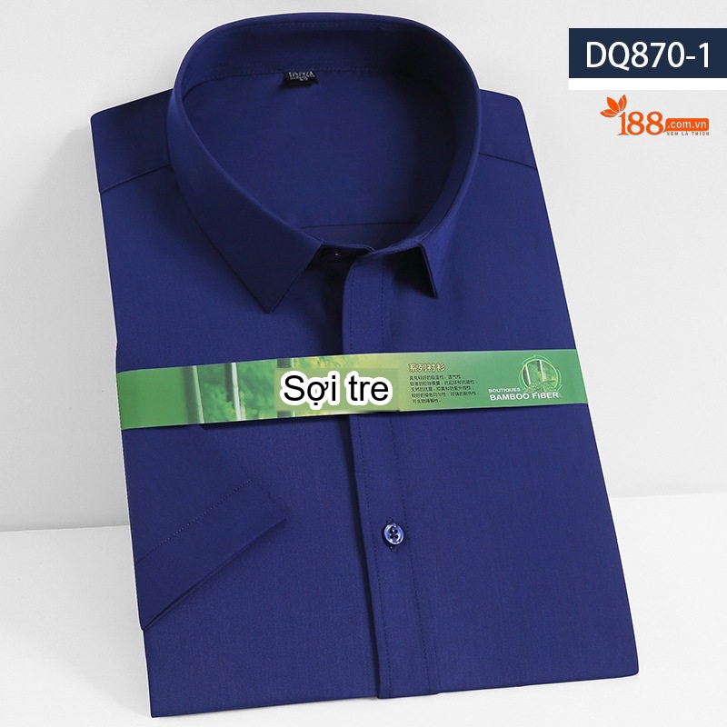Áo Sơ Mi Ngắn Tay Nam Vải Tre Thời Trang Công Sở Màu Trắng, Xanh Navy, Đỏ Rượu, Tím...