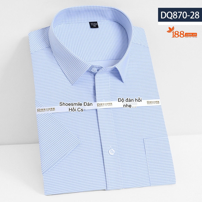 Áo Sơ Mi Ngắn Tay Nam Vải Tre Thời Trang Công Sở Màu Trắng, Xanh Navy, Đỏ Rượu, Tím...