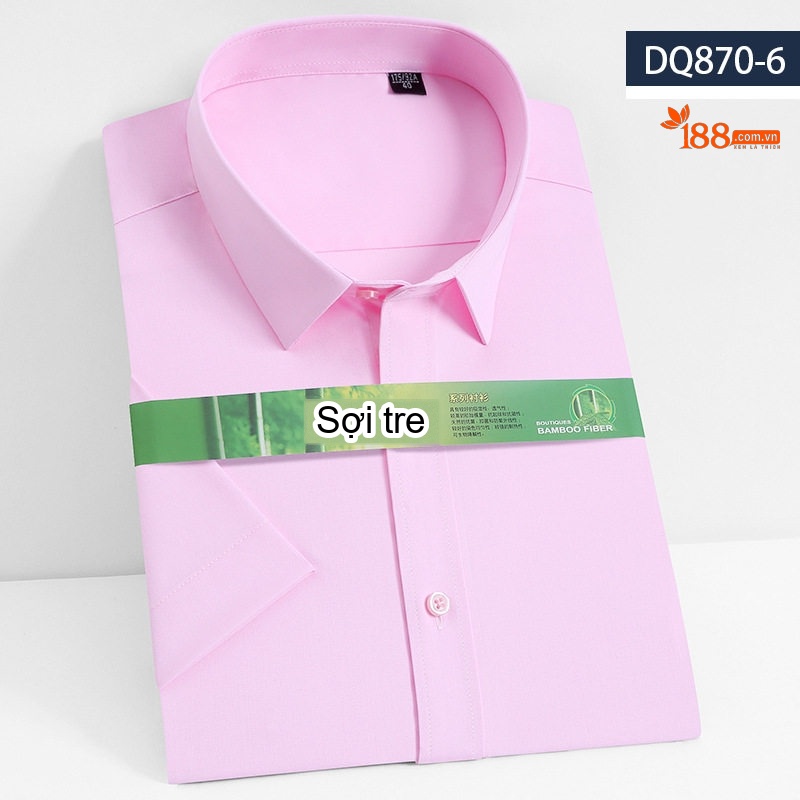 Áo Sơ Mi Ngắn Tay Nam Vải Tre Thời Trang Công Sở Màu Trắng, Xanh Navy, Đỏ Rượu, Tím...