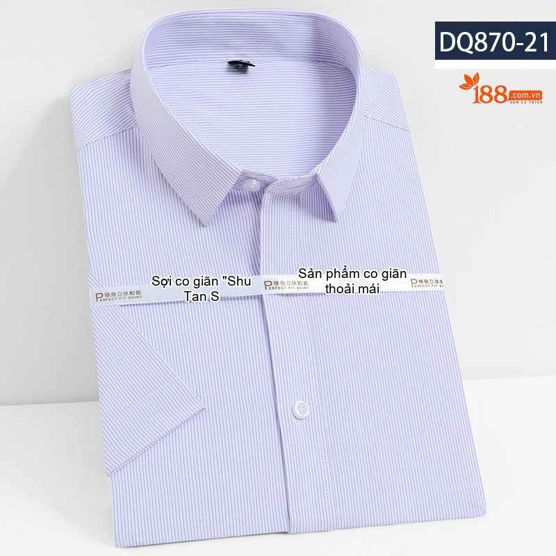 Áo Sơ Mi Ngắn Tay Nam Vải Tre Thời Trang Công Sở Màu Trắng, Xanh Navy, Đỏ Rượu, Tím...