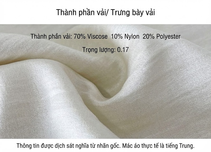 Áo Sơ Mi Nữ Cổ Tròn Kiểu Trung Quốc Thiết Kế Rộng Tay Dài Màu Trắng, Đen chi tiết 3