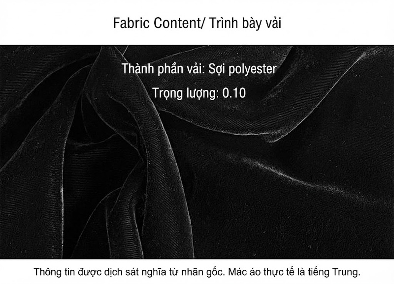 Áo Sơ Mi Nữ Nhung Tay Dài Cổ Tàu Thiết Kế Cúc Tàu Phong Cách Trung Hoa Cách Tân Màu Đen chi tiết 3
