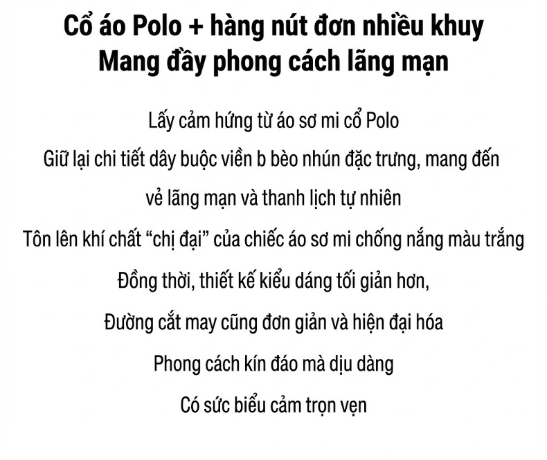 Áo Sơ Mi Polo Tay Dài Phong Cách Tiểu Thư Thanh Lịch Màu Trắng chi tiết 3
