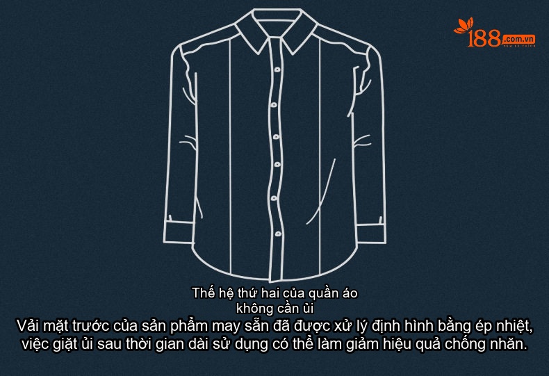 Áo Sơ Mi Tay Dài Nam Cotton 80s Chống Nhăn Cổ chữ Vuông Màu Xanh Sọc, Trắng, Xanh Dương chi tiết 5