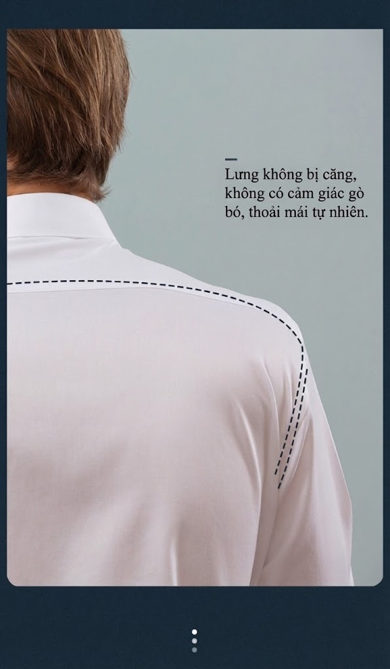 Áo Sơ Mi Tay Dài Nam Cotton 80s Chống Nhăn Cổ chữ Vuông Màu Xanh Sọc, Trắng, Xanh Dương chi tiết 8