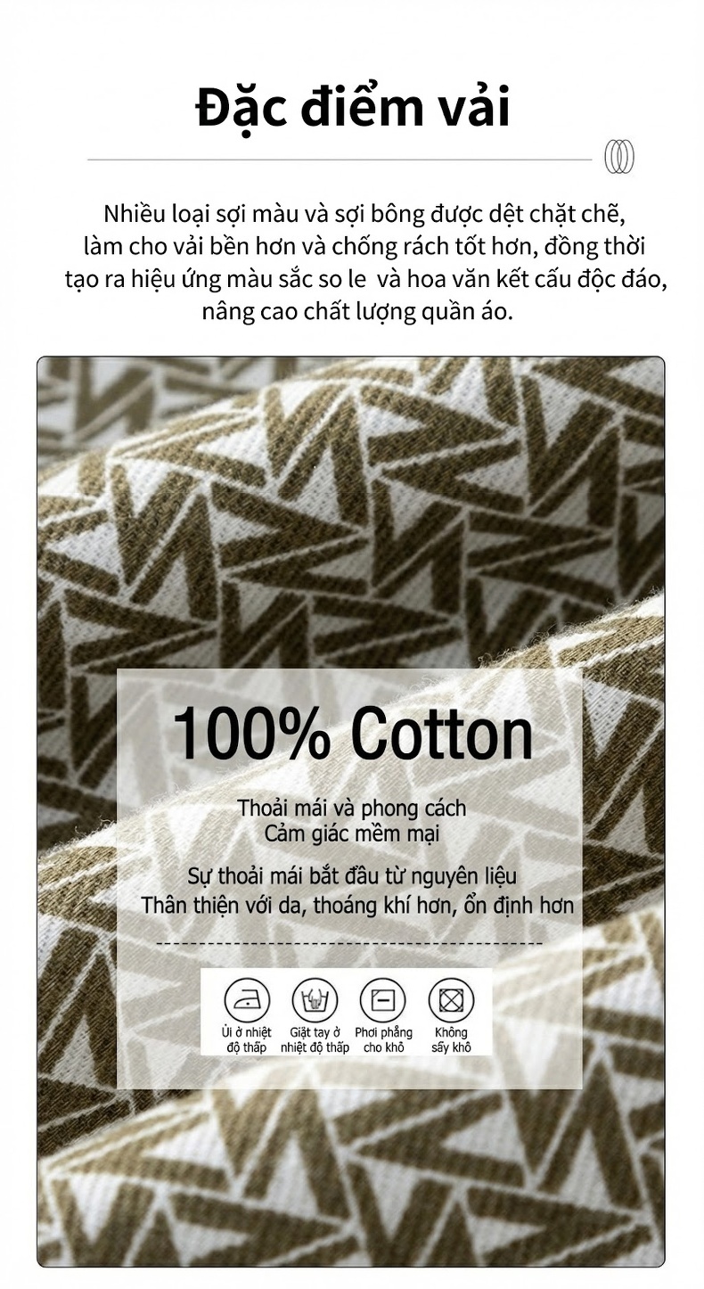 Áo Sơ Mi Tay Dài Nam Cotton Chống Nhăn In Họa Tiết Dáng Ôm Vừa Vặn Màu Xám chi tiết 4