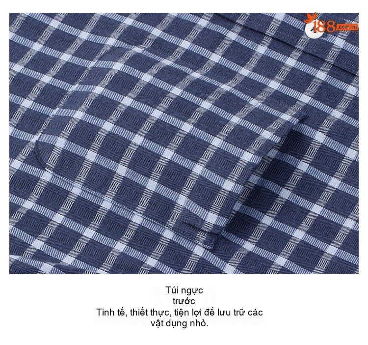 Áo Sơ Mi Tay Dài Nam Cotton Kẻ Caro Mài Lông Phong Cách Công Sở chi tiết 33