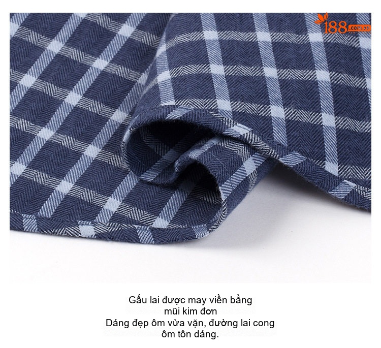 Áo Sơ Mi Tay Dài Nam Cotton Kẻ Caro Mài Lông Phong Cách Công Sở chi tiết 35
