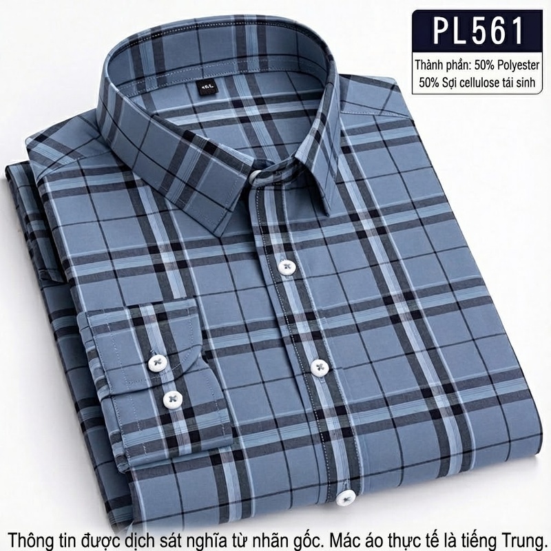 Áo Sơ Mi Tay Dài Nam Cotton Kiểu Dáng Casual Họa Tiết Kẻ Sọc Màu Xám, Xanh, Đen, Hồng... chi tiết 2