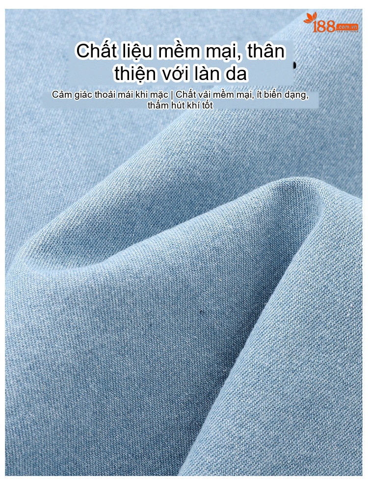 Áo Sơ Mi Tay Dài Nam Kiểu Jacket Cổ Bẻ Denim Màu Xanh Dương, Xanh Đậm chi tiết 3