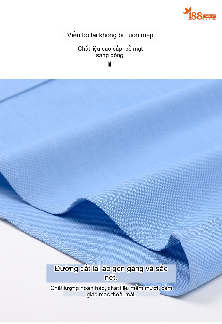 Áo Sơ Mi Tay Dài Nam Modal Cotton Không Nhăn Công Sở Màu Xanh, Trắng, Hồng, Xám chi tiết 10