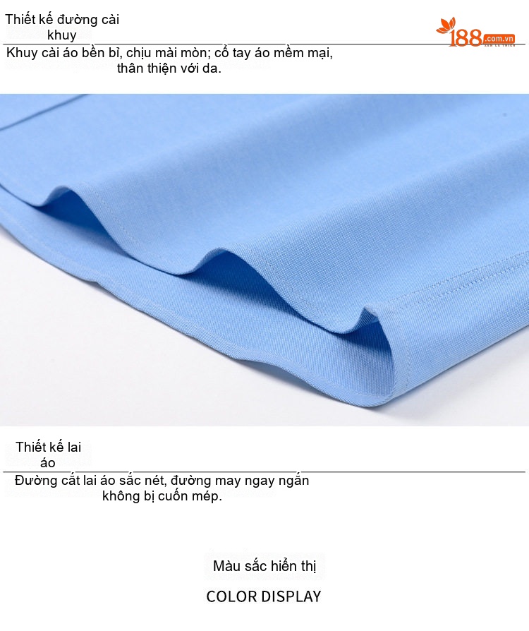 Áo Sơ Mi Tay Dài Nam Modal Cotton Không Nhăn Công Sở Màu Xanh, Trắng, Hồng, Xám chi tiết 14