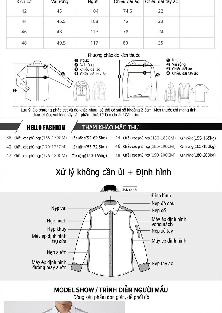 Áo Sơ Mi Tay Ngắn Nam Cotton Họa Tiết Hình Học Thời Trang Màu Trắng, Đen chi tiết 3