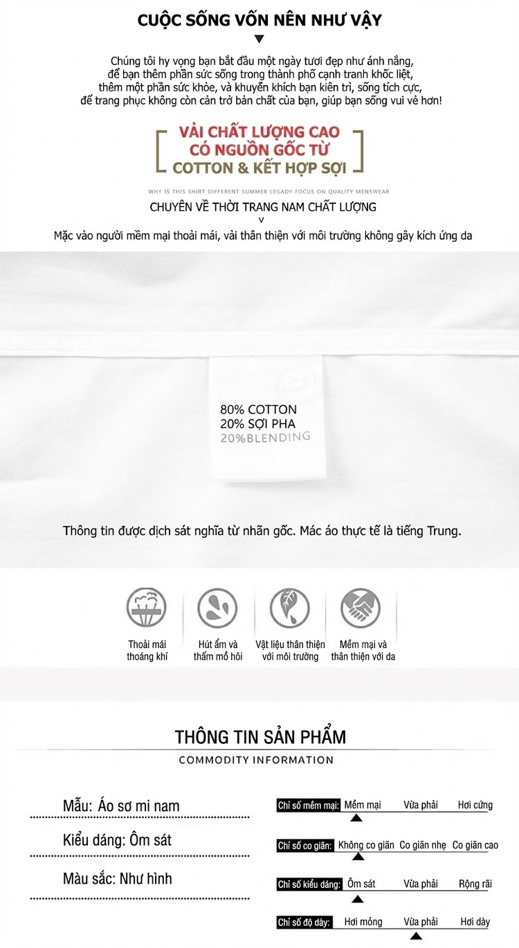 Áo Sơ Mi Tay Ngắn Nam Cotton Trang Trí Nếp Gấp Hàng Thủ Công Màu Trắng, Đen chi tiết 3