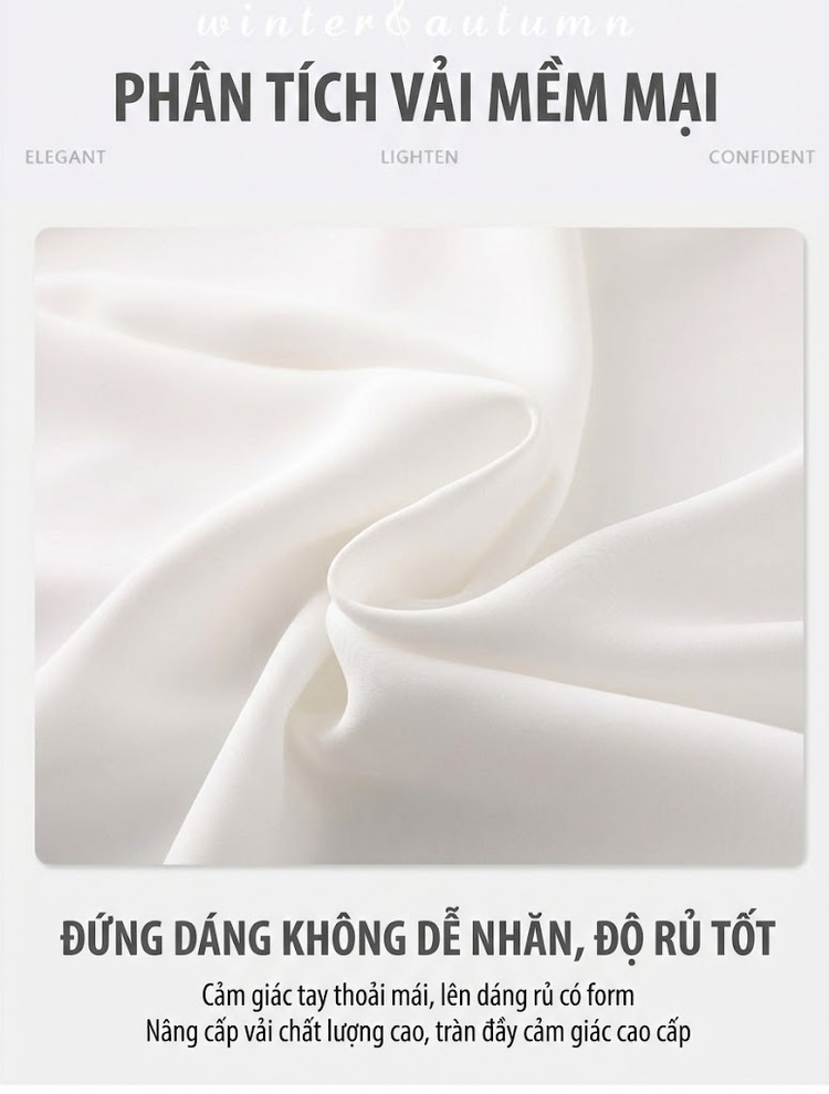 Áo Sơ Mi Tay Ngắn Nữ Cổ Điển Chất Liệu Voan Màu Trắng chi tiết 7