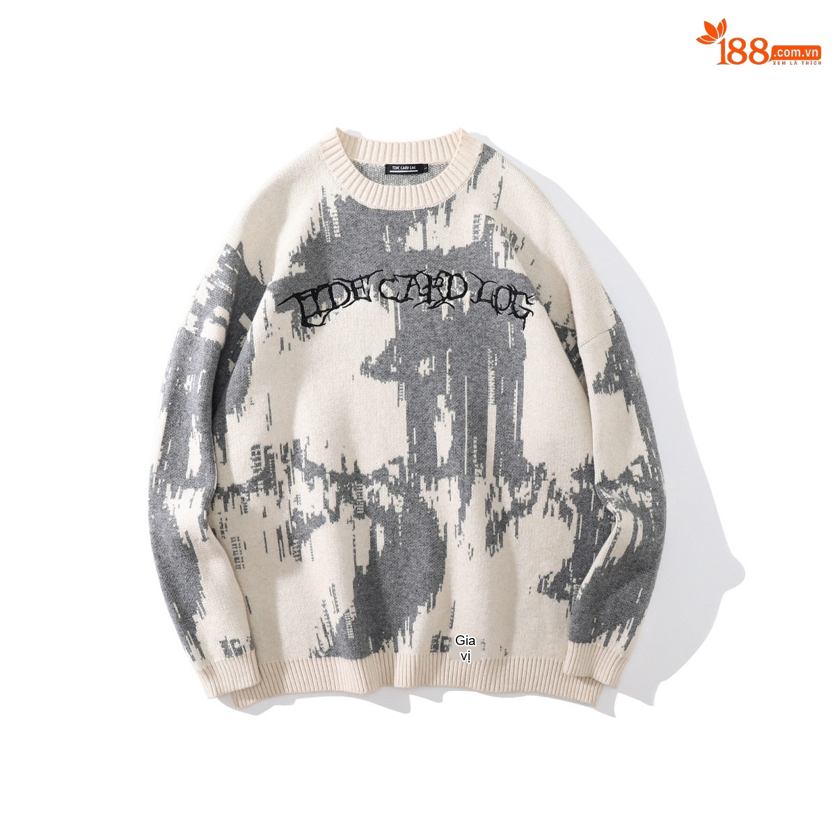 Áo Sweater Nam Nữ Dệt Kim Tay Dài Form Rộng Phong Cách Đường Phố Màu Đen, Kem