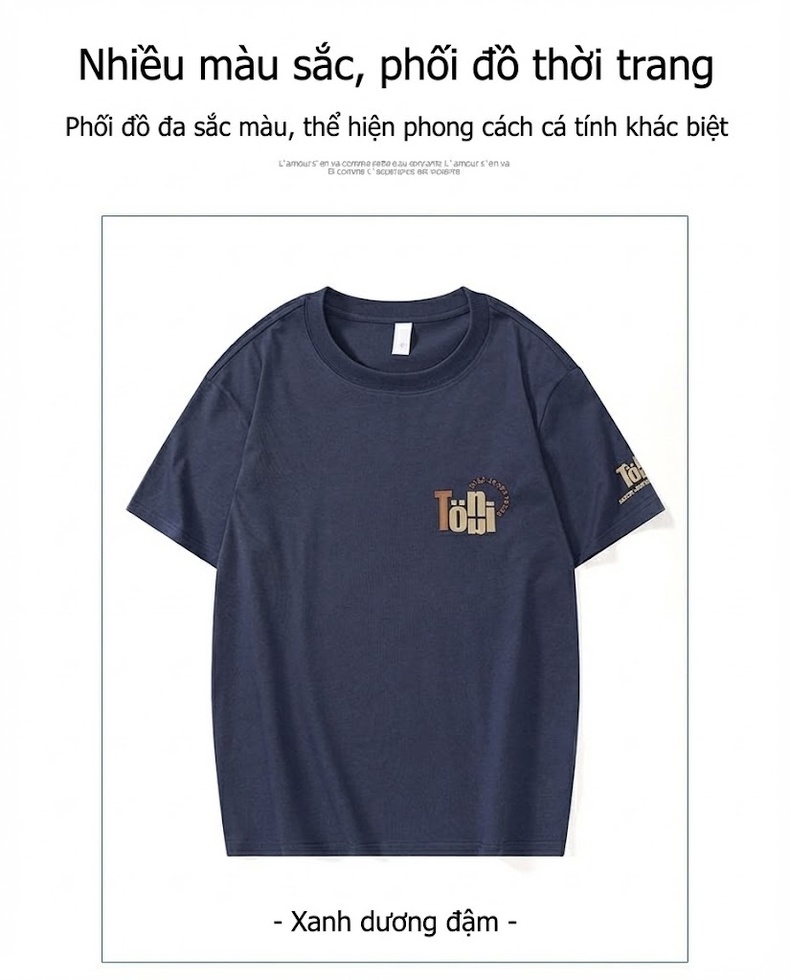 Áo Thun Nam Cotton Tay Ngắn Cổ Tròn In Hình Phong Cách Retro Màu Đen, Trắng, Xanh Navy chi tiết 8